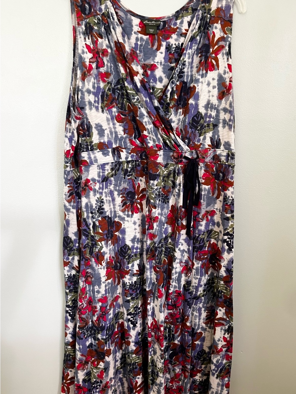 Eddie Bauer Floral Midi Dress in White, Red, Purple, Olive